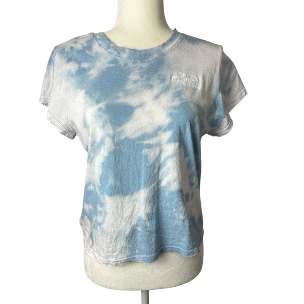 The North Face Women's Blue Tie-Dye cloud effect Top M